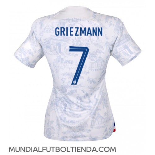 Camiseta Francia Antoine Griezmann #7 Segunda Equipación Replica Mundial 2022 para mujer mangas cortas